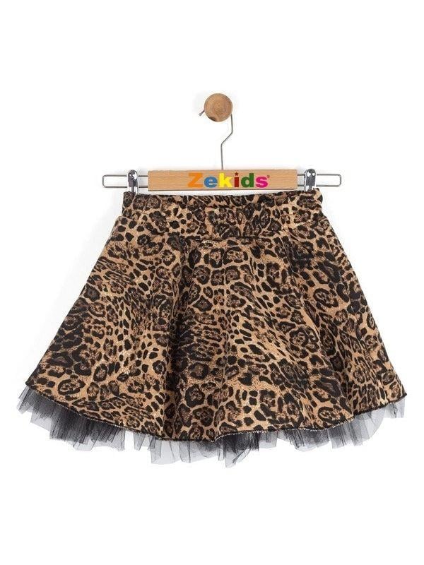 Kız Çocuk Leopar Desenli Etek