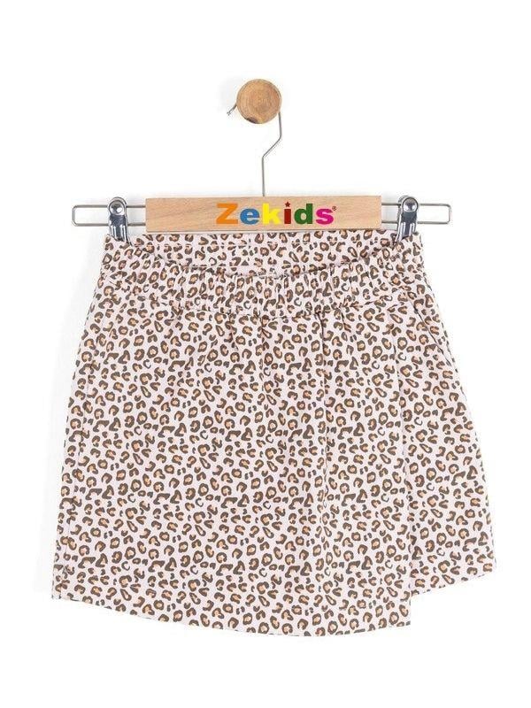 Kız Çocuk Leopar Desenli Şort Etek