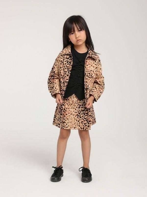 Kız Çocuk Leopar Desenli Şort Etek