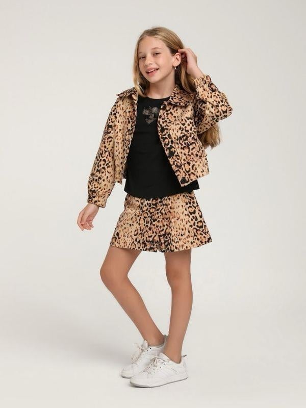 Kız Çocuk Leopar Desenli Şort Etek