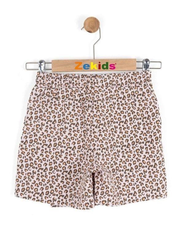 Kız Çocuk Leopar Desenli Şort Etek