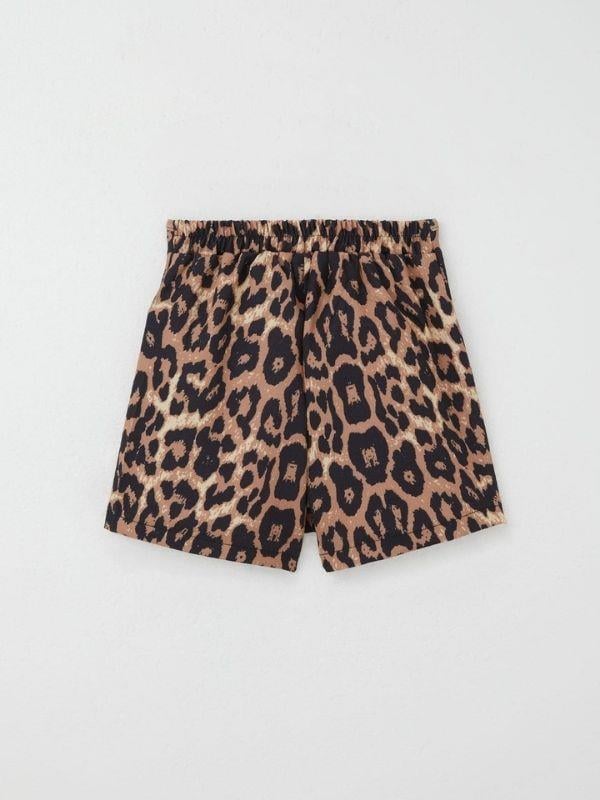 Kız Çocuk Leopar Desenli Şort Etek