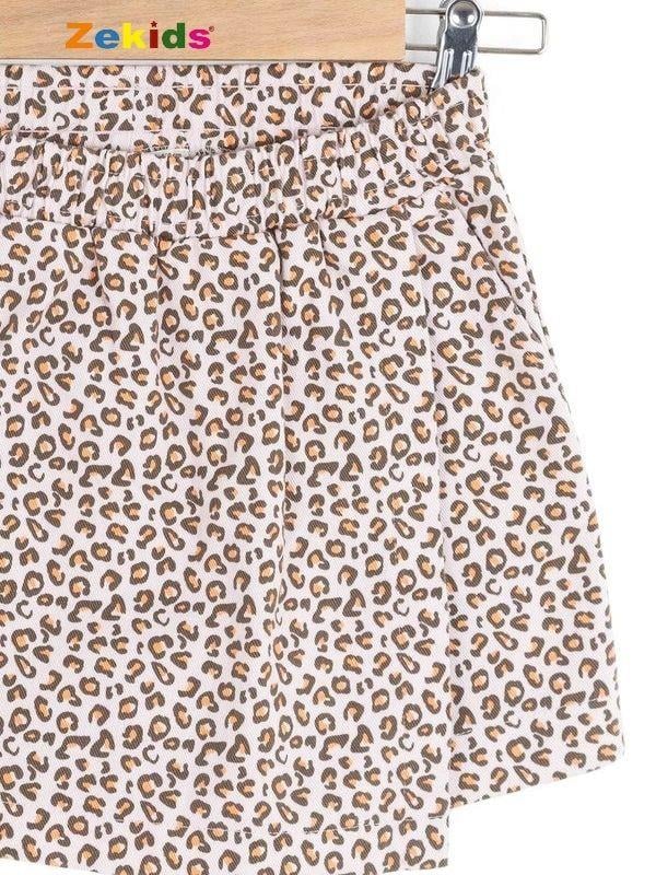 Kız Çocuk Leopar Desenli Şort Etek