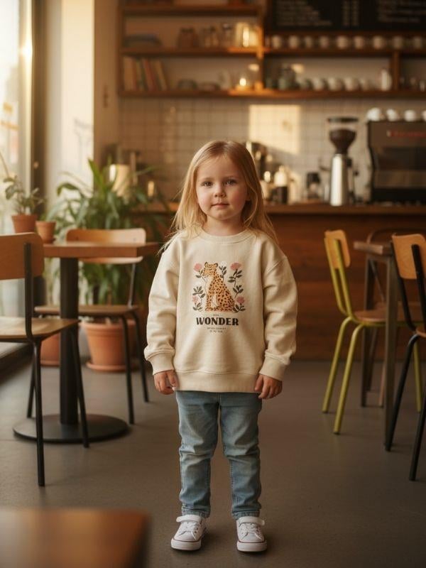 Kız Çocuk Leopar Desenli Sweatshirt