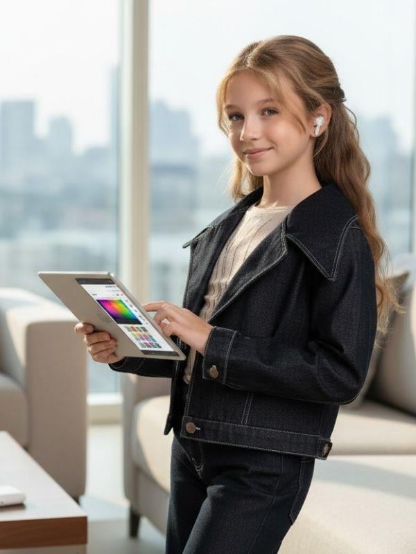 Kız Çocuk Modern Fit Denim Blazer Ceket