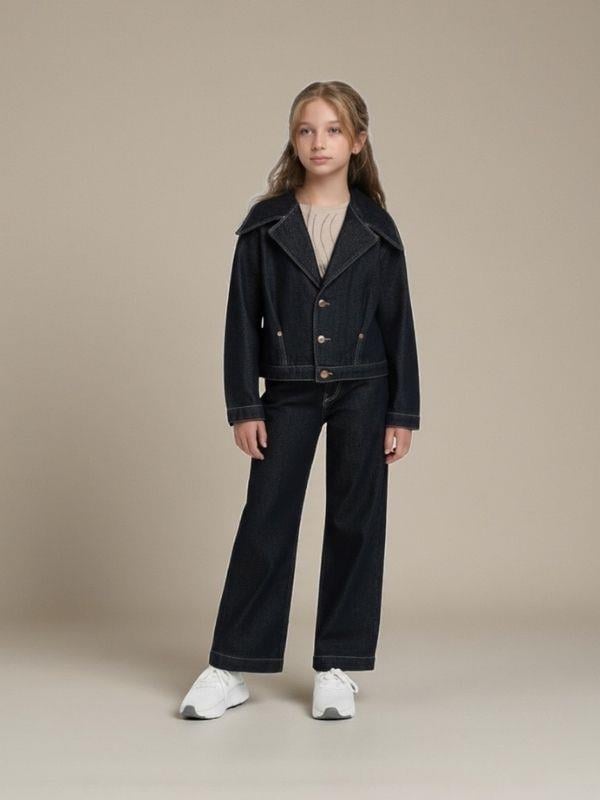 Kız Çocuk Modern Fit Denim Blazer Ceket