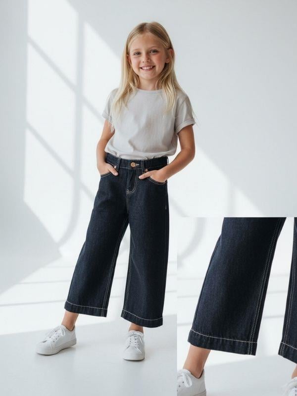 Kız Çocuk Modern Straight Fit Denim Pantolon