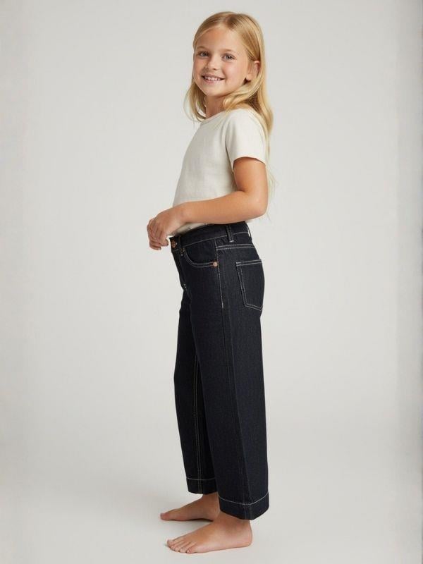 Kız Çocuk Modern Straight Fit Denim Pantolon