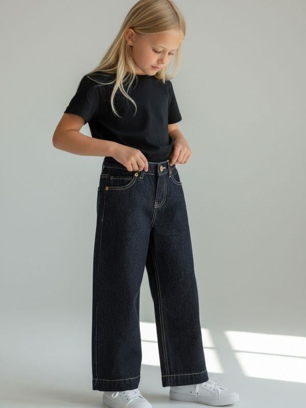 Kız Çocuk Modern Straight Fit Denim Pantolon