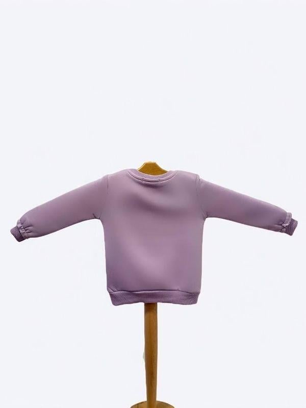 Kız Çocuk Motif Desenli Şardonlu 3 İplik Sweatshirt