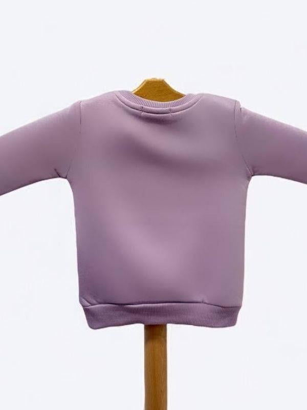 Kız Çocuk Motif Desenli Şardonlu 3 İplik Sweatshirt