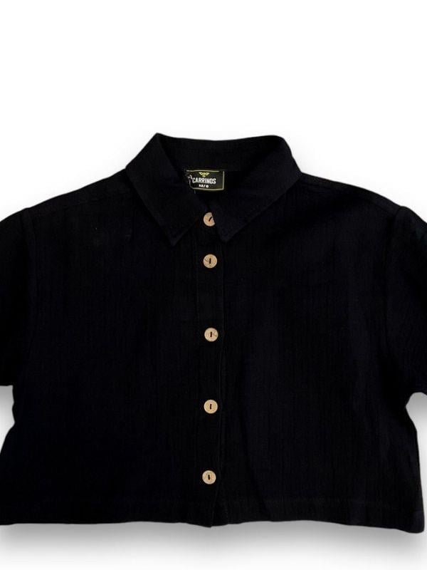 Kız Çocuk Müslin Kumaş Croplu Şortlu Takım