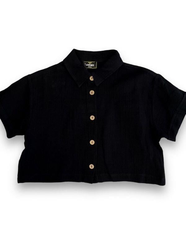 Kız Çocuk Müslin Kumaş Croplu Şortlu Takım