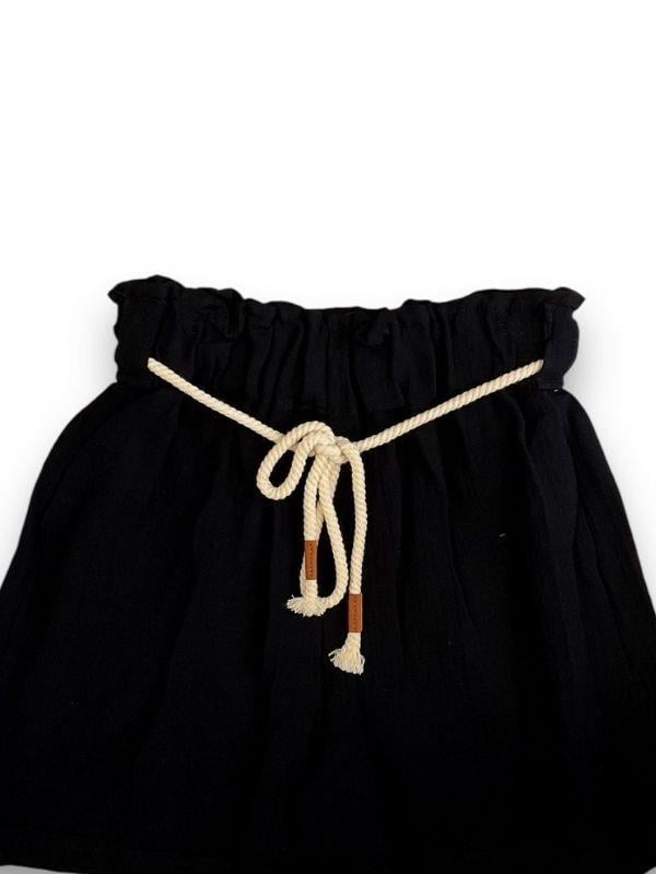 Kız Çocuk Müslin Kumaş Croplu Şortlu Takım