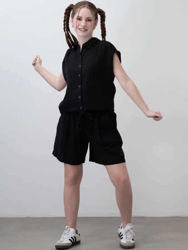 Kız Çocuk Müslin Şortlu Takım