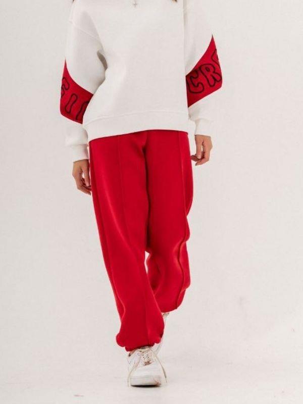 Kız Çocuk Nervürlü Yüksek Bel 3 İplik Eşofman Alt