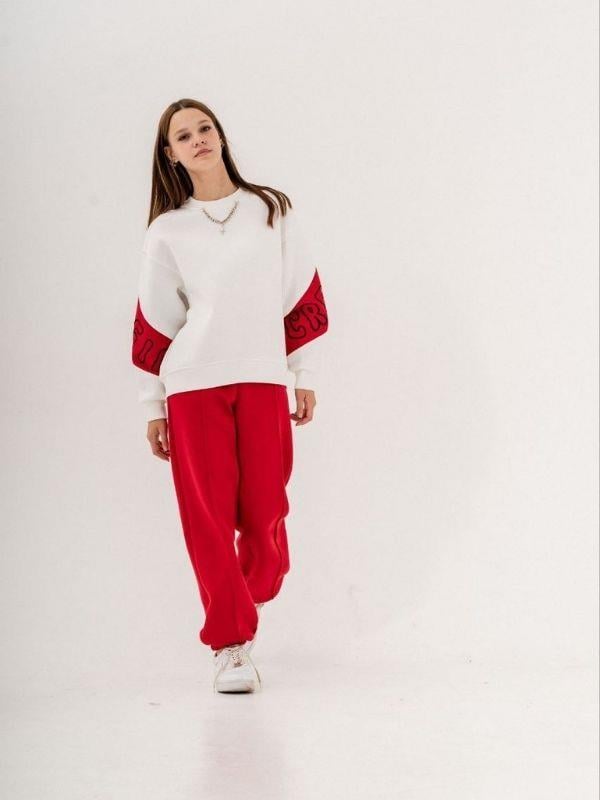 Kız Çocuk Nervürlü Yüksek Bel 3 İplik Eşofman Alt