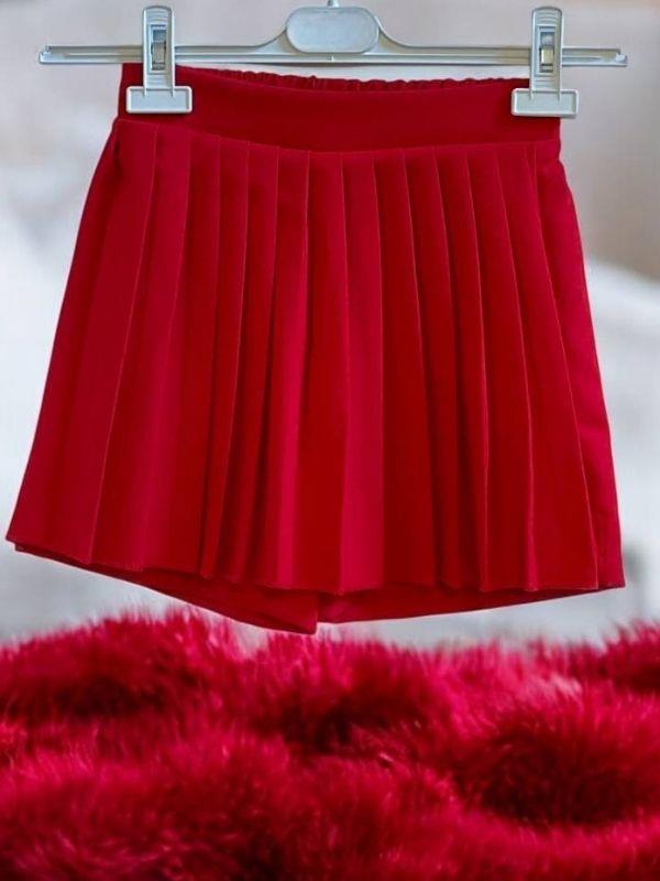 Kız Çocuk Önü Pileli Şort Etek