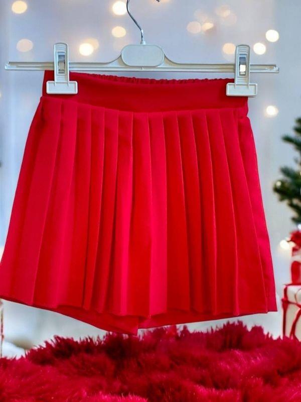 Kız Çocuk Önü Pileli Şort Etek