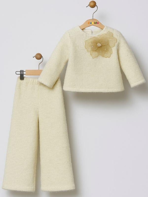 Kız Çocuk Örme Yumuşak Dokulu Şık Pantolonlu Takım