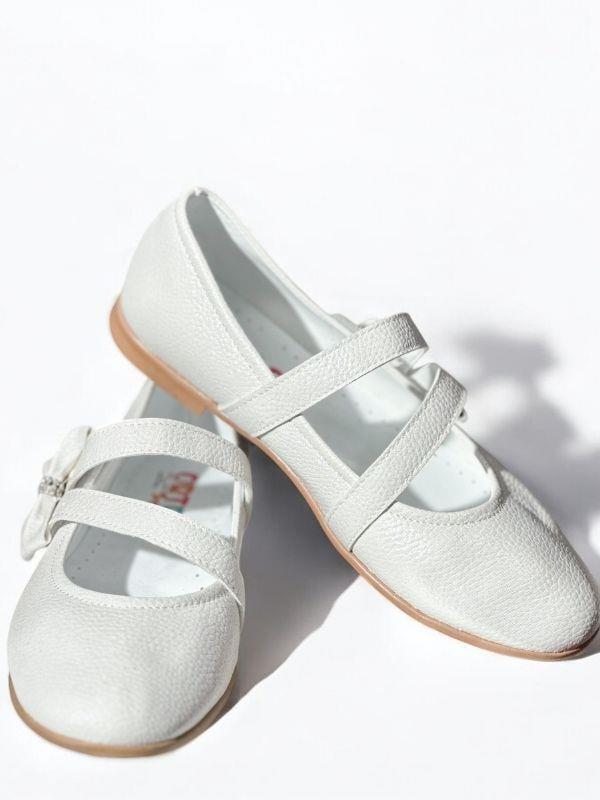 Kız Çocuk Ortopedik Tabanlı Fiyonklu Şık Cırtlı Babet