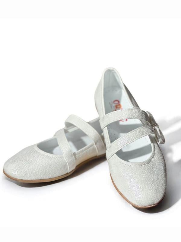 Kız Çocuk Ortopedik Tabanlı Fiyonklu Şık Cırtlı Babet