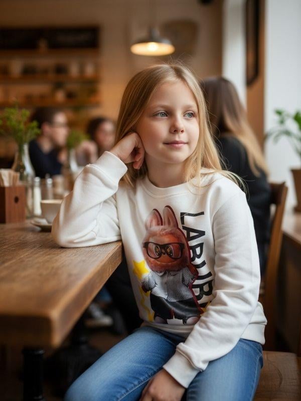 Kız Çocuk Pamuklu Baskılı Karakter Baskılı Tasarım Sweatshirt