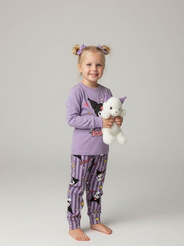 Kız Çocuk Pamuklu Baskılı Pijama Takımı