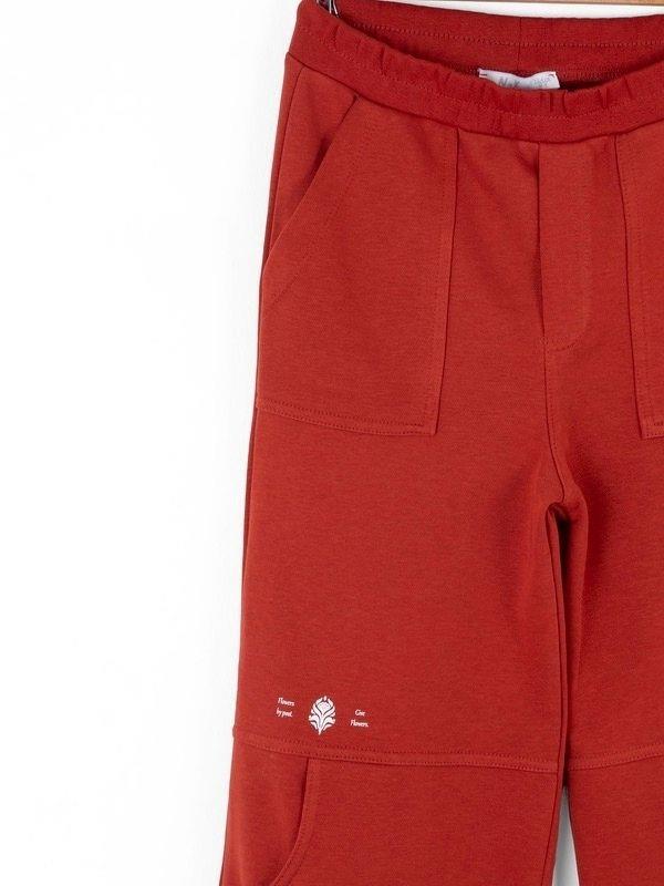 Kız Çocuk Pamuklu Bel Lastikli Cep Detaylı Bol Paça Eşofman Altı