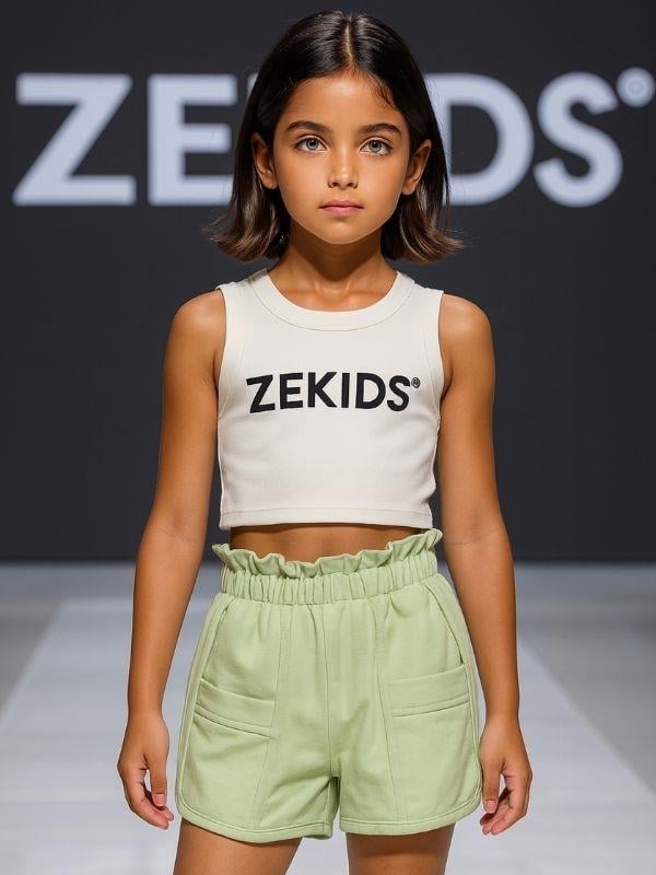 Kız Çocuk Pamuklu Bel Lastikli Şort