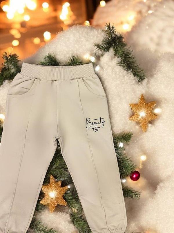 Kız Çocuk Pamuklu Beli Paçası Lastikli Eşofman Alt