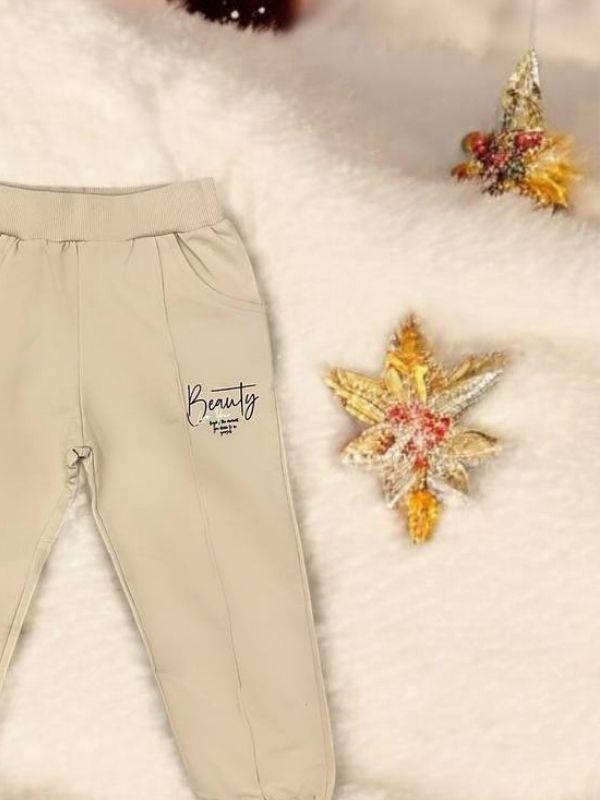 Kız Çocuk Pamuklu Beli Paçası Lastikli Eşofman Alt