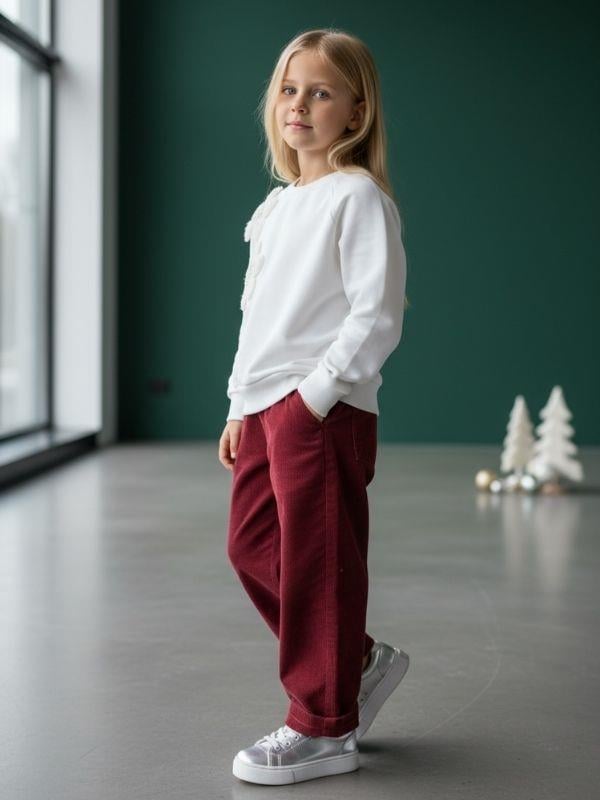 Kız Çocuk Pamuklu Boncuklu Sweatshirt