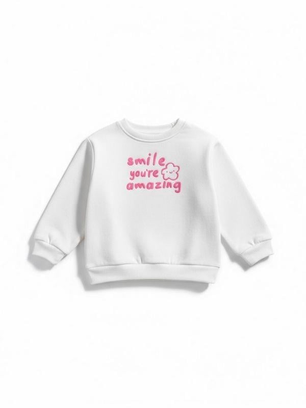 Kız Çocuk Pamuklu Çiçek Desenli Sweatshirt
