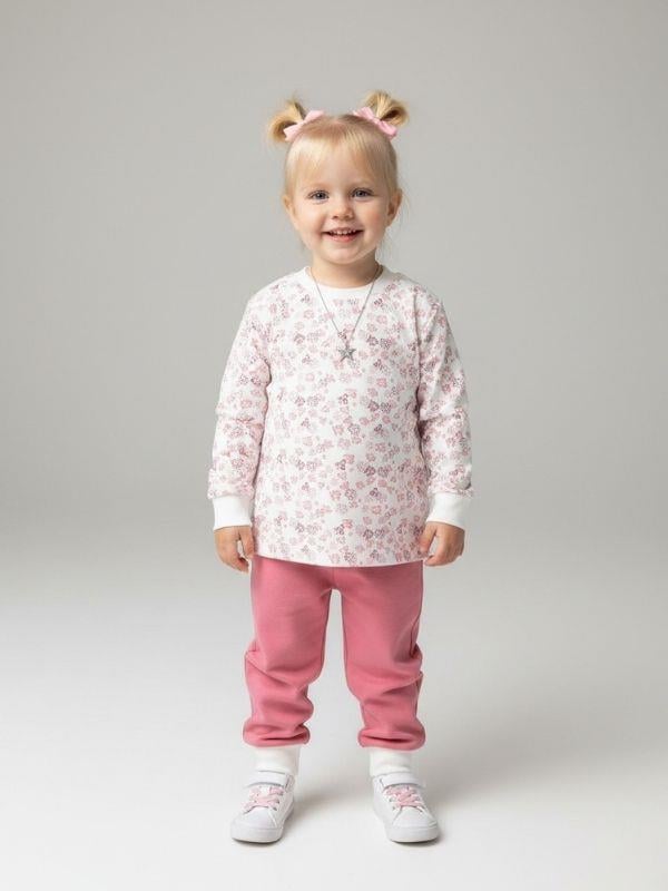 Kız Çocuk Pamuklu Çiçek Desenli Yumuşak Dokulu Pijama Takımı