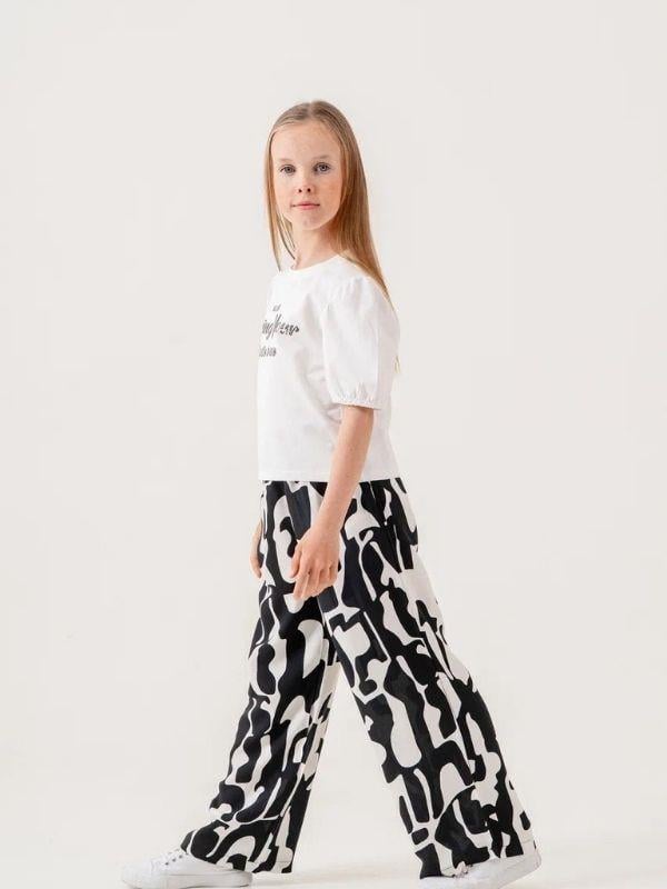 Kız Çocuk Pamuklu Desenli Pantolonlu Takım