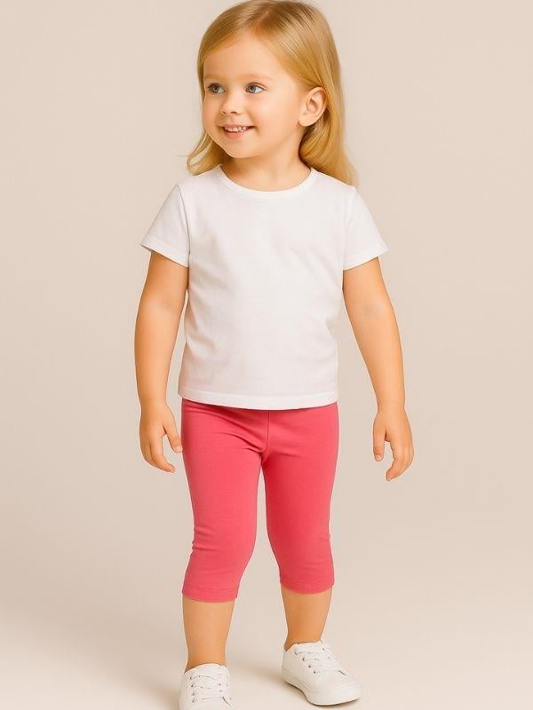 Kız Çocuk Pamuklu Dizaltı Tayt