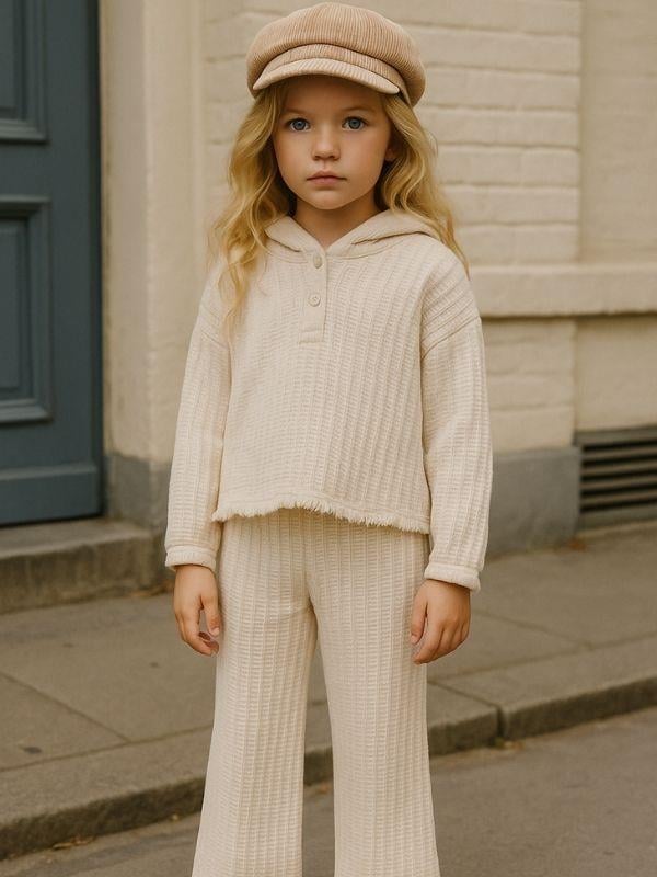 Kız Çocuk Pamuklu Dokulu Kumaş Pantolon