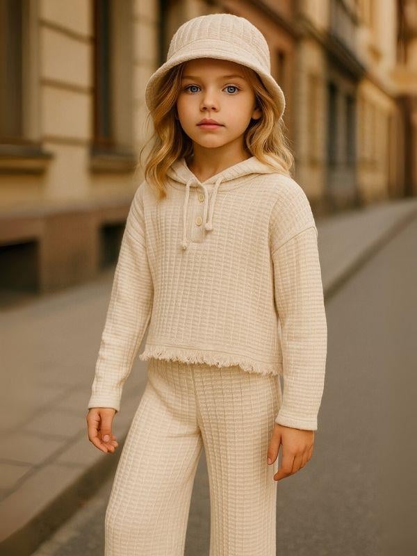 Kız Çocuk Pamuklu Dokulu Kumaş Pantolon