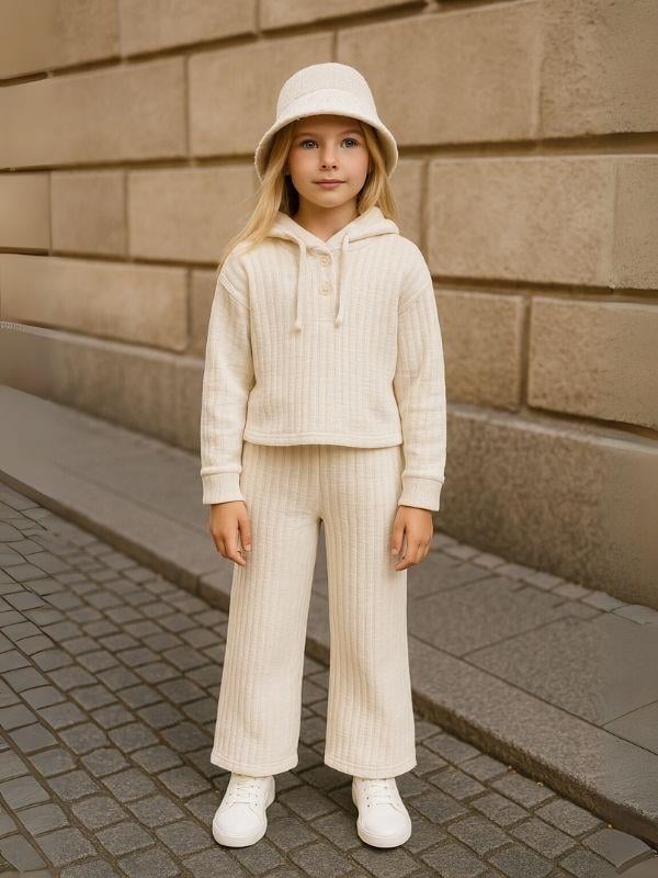 Kız Çocuk Pamuklu Dokulu Kumaş Pantolon