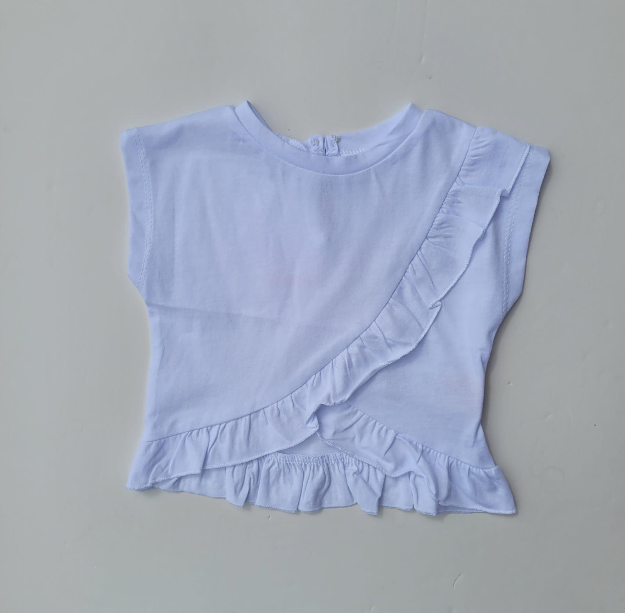 Kız Çocuk Pamuklu Fırfırlı Bluz