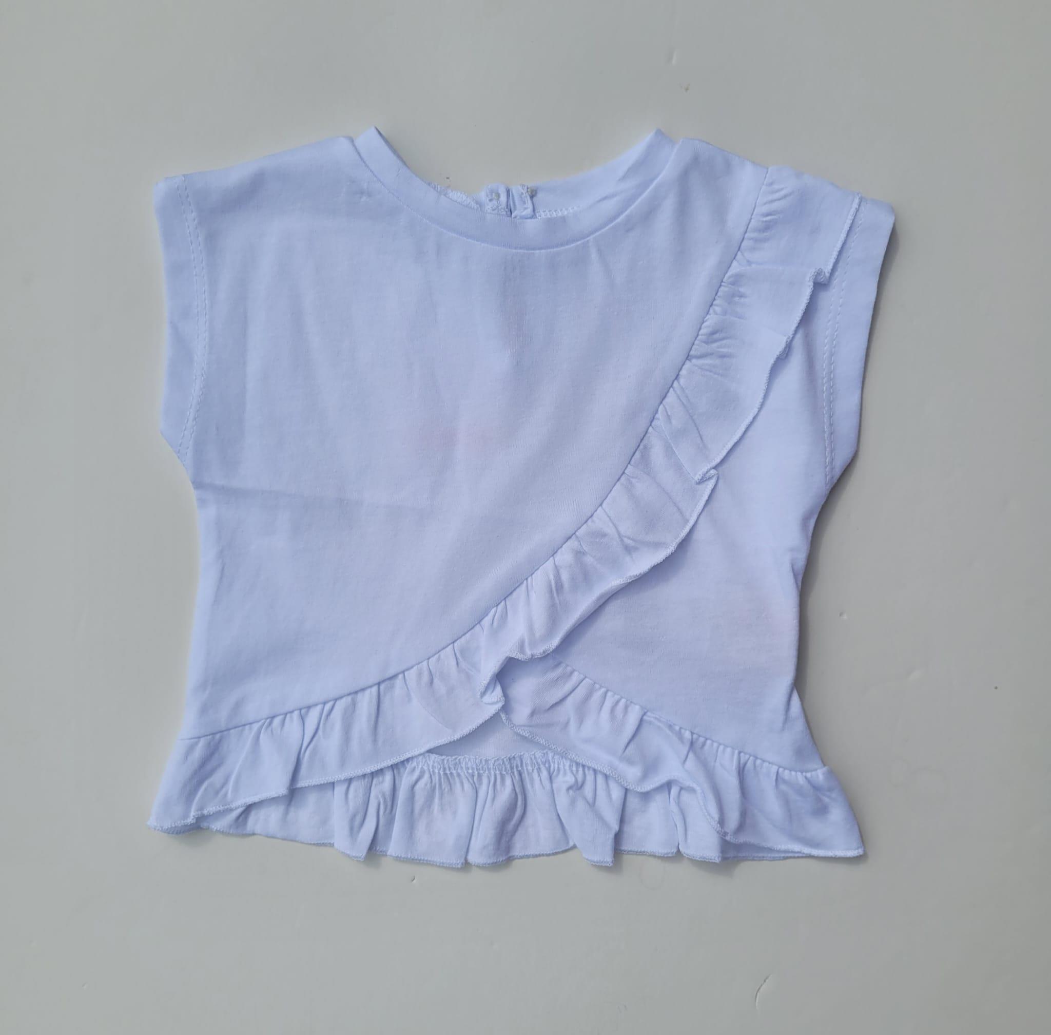 Kız Çocuk Pamuklu Fırfırlı Bluz