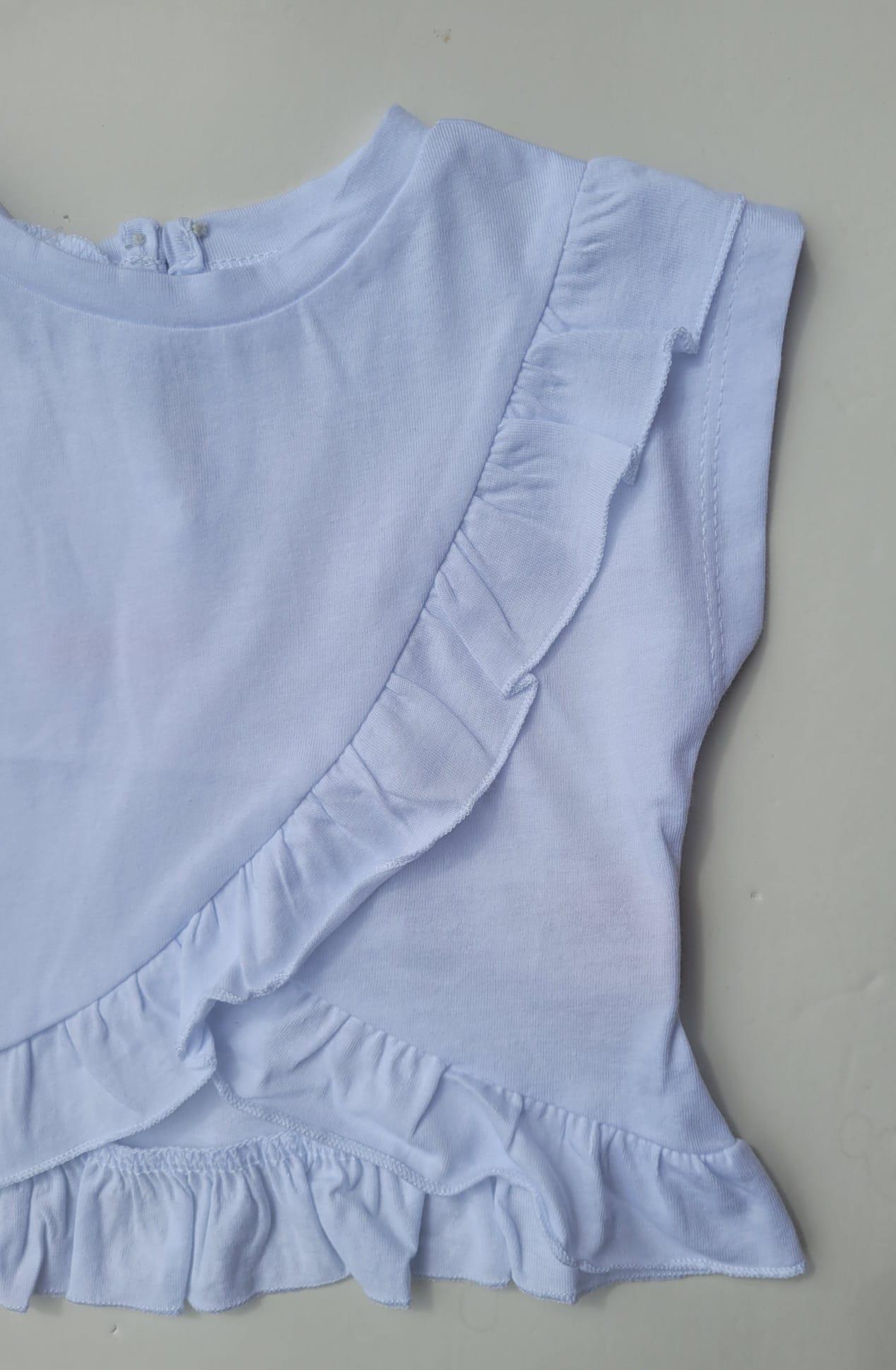 Kız Çocuk Pamuklu Fırfırlı Bluz