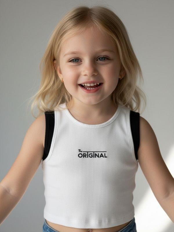 Kız Cocuk Pamuklu Fitiili Crop Bluz