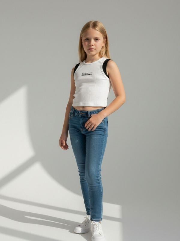 Kız Cocuk Pamuklu Fitiili Crop Bluz