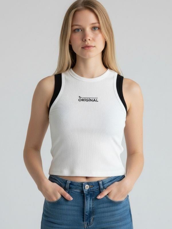 Kız Cocuk Pamuklu Fitiili Crop Bluz