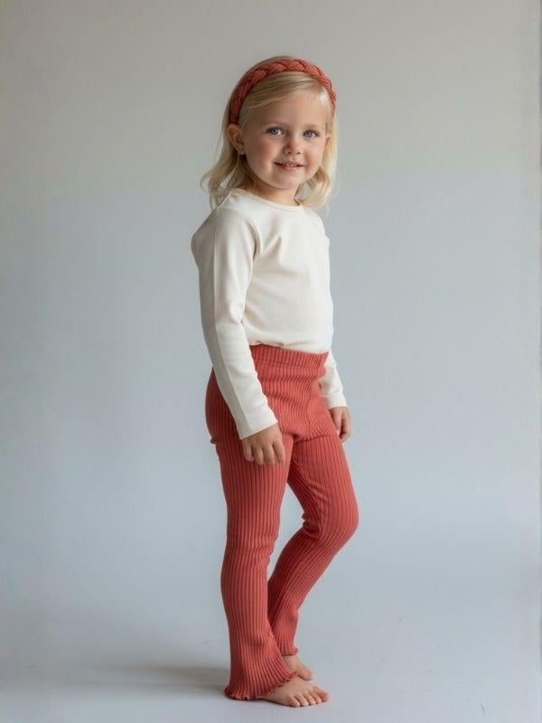 Kız Çocuk Pamuklu Fitilli İnce Tayt