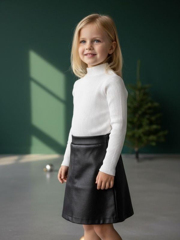 Kız Çocuk Pamuklu Fitilli Yarım Balıkçı Bluz