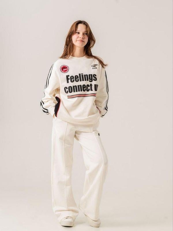 Kız Çocuk Pamuklu Geniş Paçalı Oversize Tasarım  Eşofman Alt