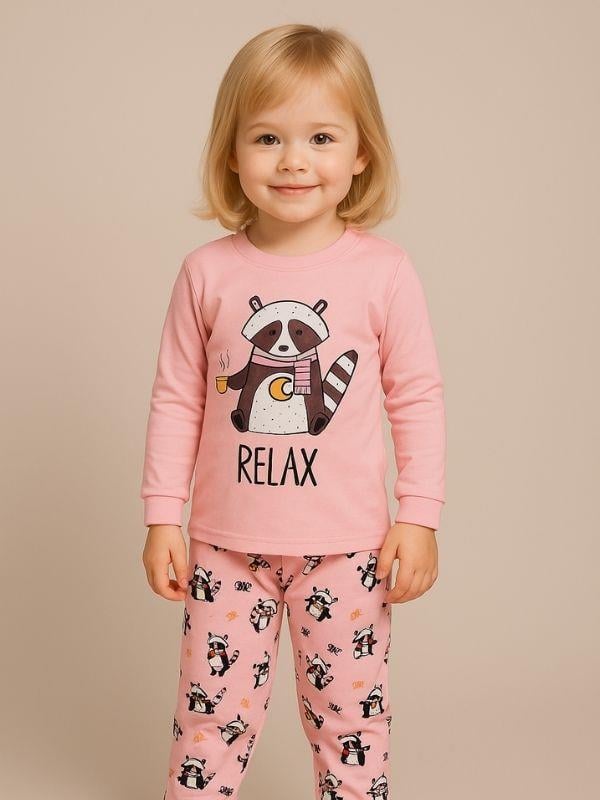 Kız Çocuk Pamuklu Hayvan Baskılı Pijama Takımı